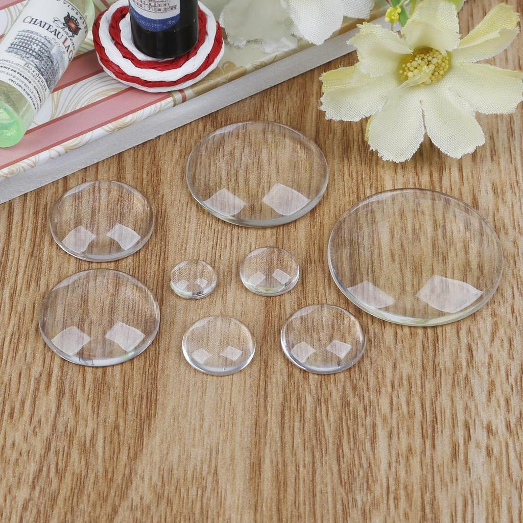 Прозрачный стеклянный кабошон с плоской задней стороной для украшения ювелирных изделий и колец DIY