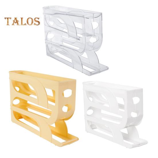 Прозрачная полка для хранения яиц с защитными ограждениями, большая вместимость, 4-х уровневый автоматический вращающийся дозатор яиц, кухонный органайзер