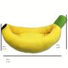 Banana-shaped plush pet bed for small/medium dogs, no assembly, soft & easy to clean