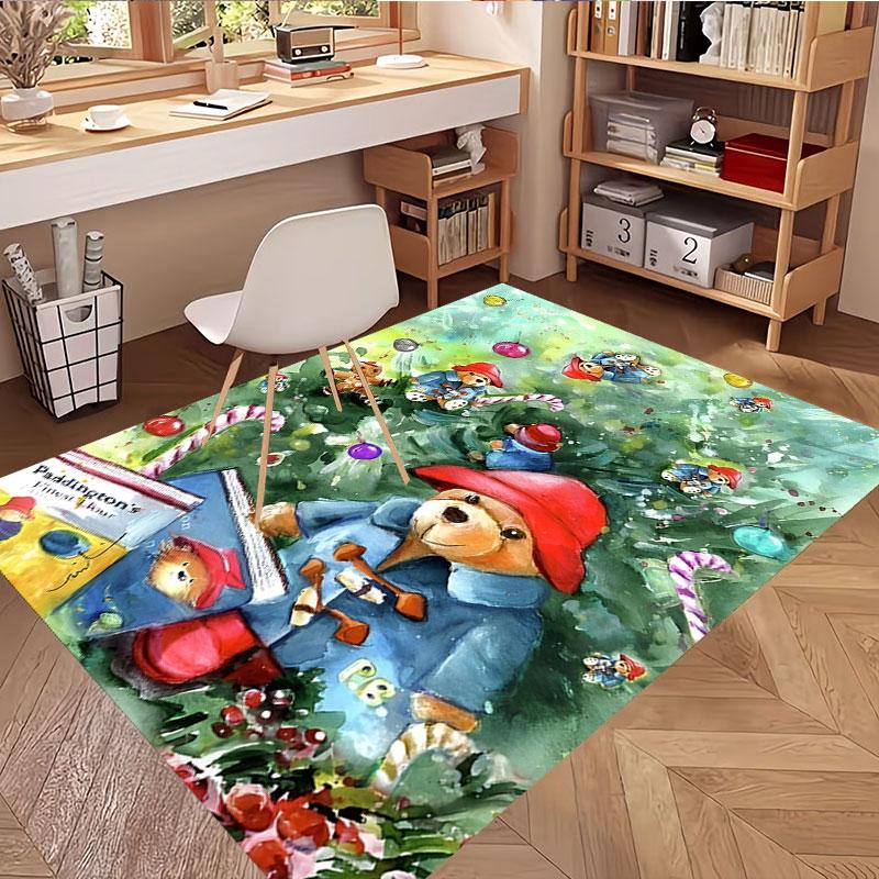 Paddington Bear Print Rug, Washable Floor Carpet, For Entryway Dorm Laundry Room Office Study, Home Decor Birthday Christmas Gift