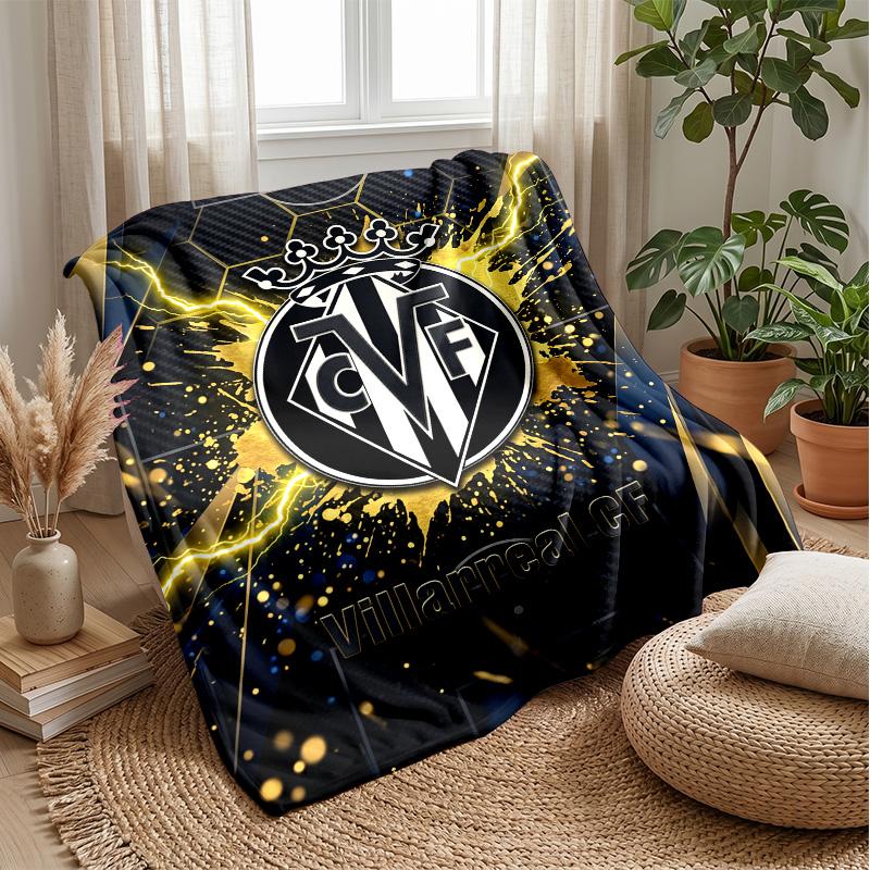 Villarreal FC Soft Flannel Fleece Blanket Lightweight Cozy Warm Throw Blanket For Sofa Bed Home Decor
