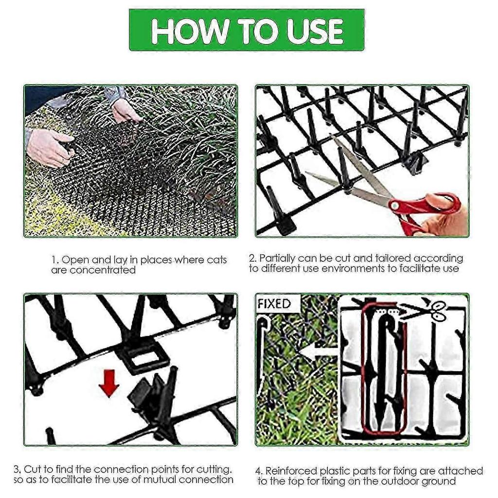 12pcs Animal Repellent Spiked Mat for Garden - Stop Digging and Trespassing