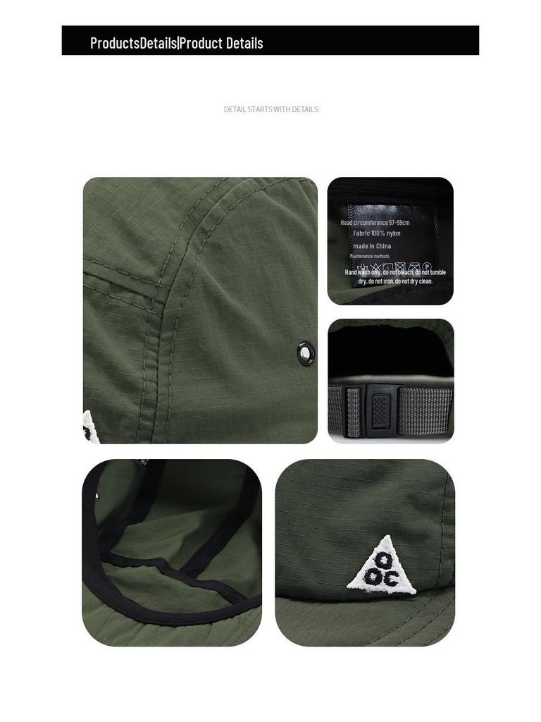 Трендовая унисекс бейсболка в японском стиле с коротким вышитым козырьком - Мягкий козырек, быстросохнущая, пятипанельная уличная шляпа