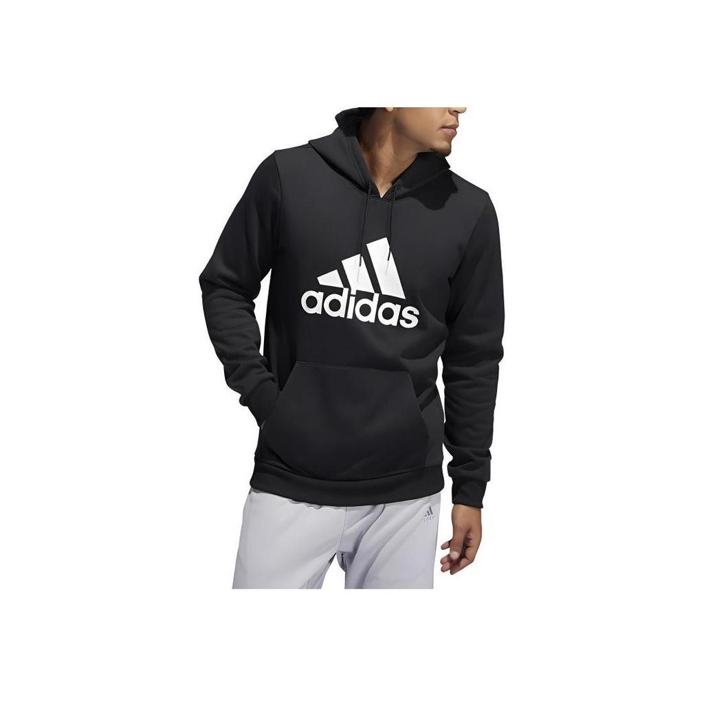 adidas Классическая толстовка с капюшоном и принтом логотипа на шнурке, мужская, для повседневной носки, активного отдыха, спорта, повседневная, с длинным рукавом, черная GH6663