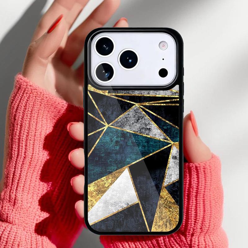 Marble Geometric Art Phone Case for iPhone 17 16 15 14 13 Pro Max Back Cover for 12 11 Pro Coque