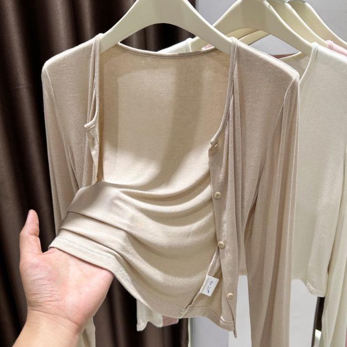 Женский кардиган из модала 'Ледяной шелк' для защиты от солнца – Летняя шаль с длинным рукавом