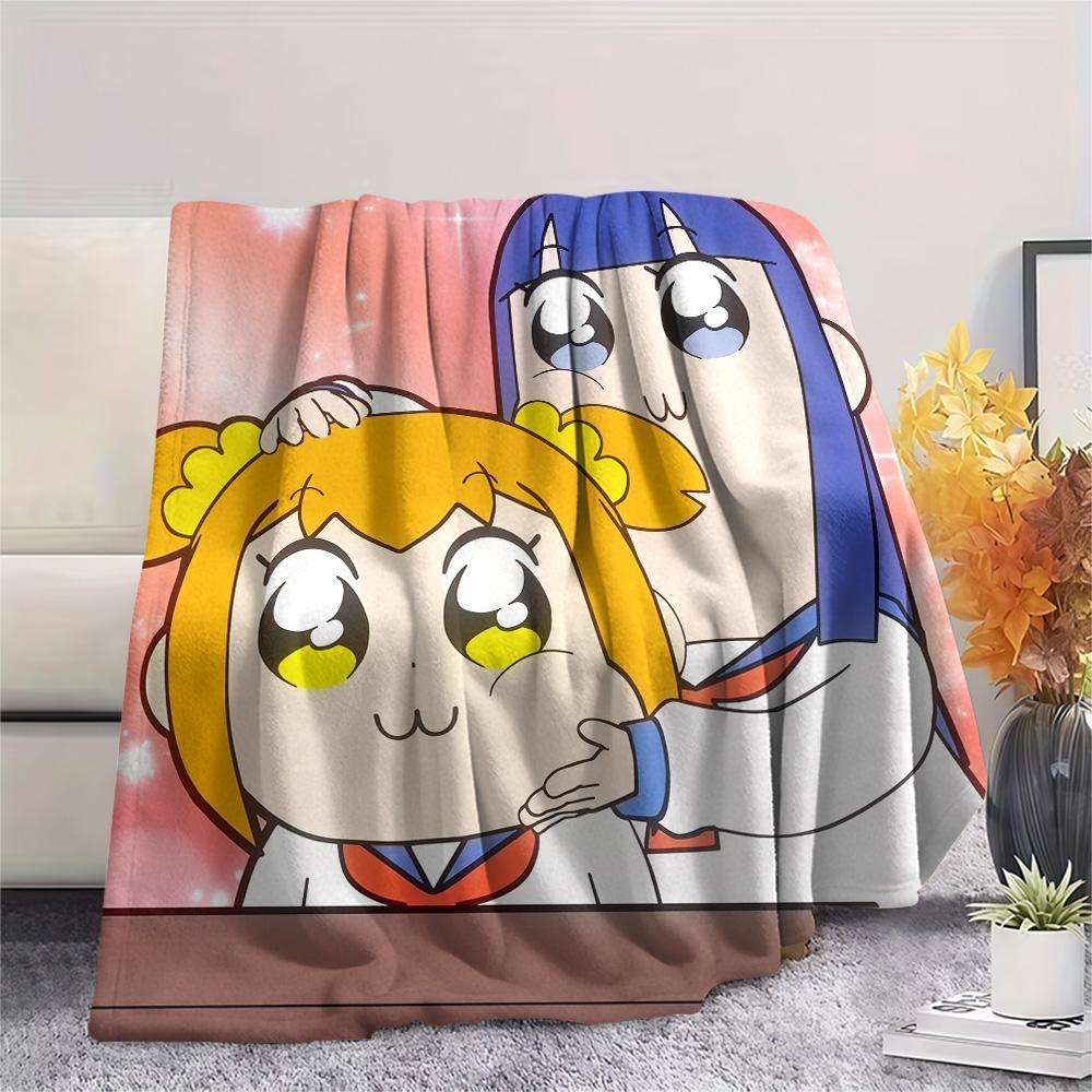 Pop Team Epic Print Flannel Blanket, High quality Comfortable for All Seasons, Home Decor, Warmth and Comfort