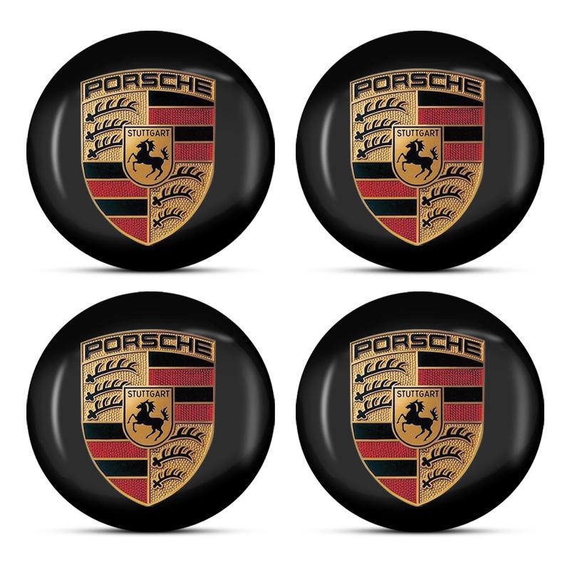 4Pcs 56mm Car Wheel Center Hub Caps Sticker Accessory For Porsche Boxster Cayenne Panamera Macan Cayman 911 918 996 917 991