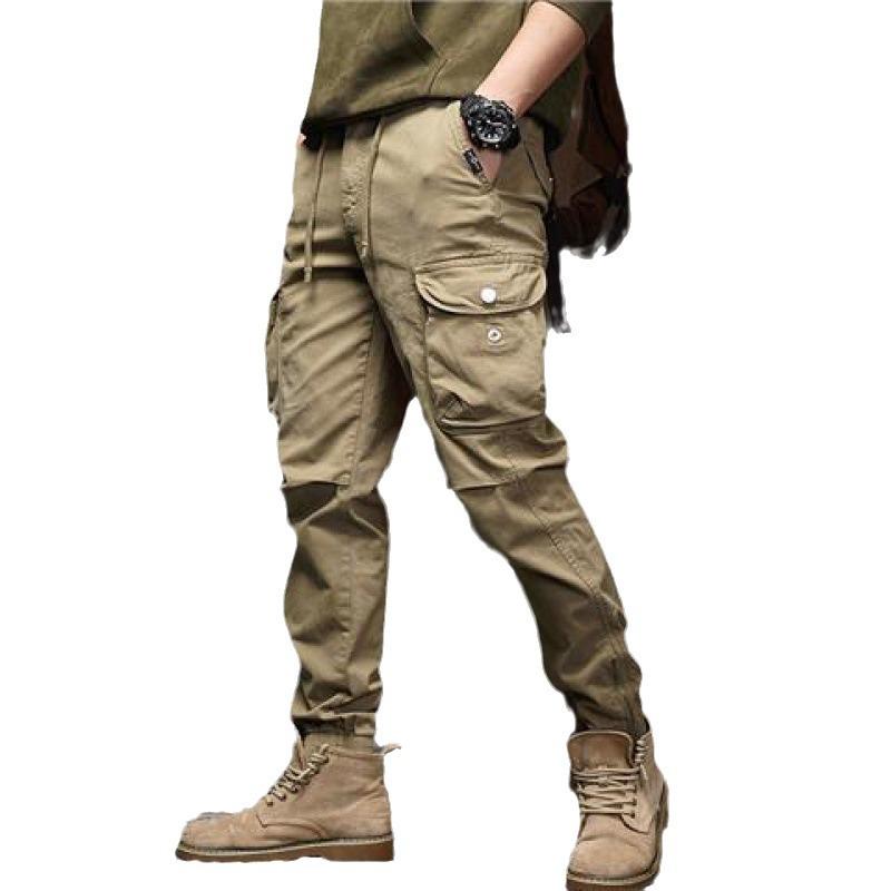 Мужские модные брюки с манжетами на резинке для активного отдыха - весна и осень, европейский/американский стиль
