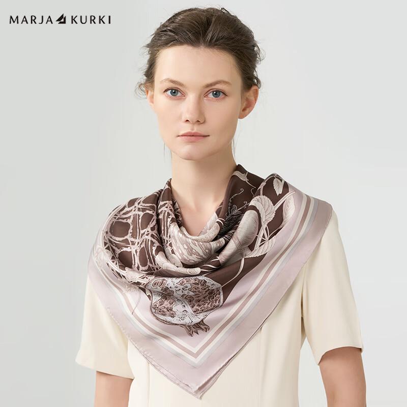 MARJA KURKI "Fruits Full Warehouse" Mulberry Silk Square Scarf