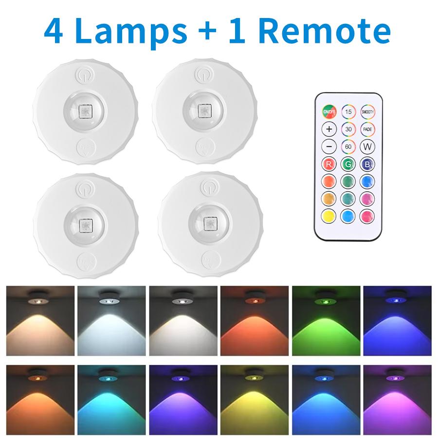 Перезаряжаемые светодиодные прожекторы RGB ночник беспроводной пульт дистанционного управления подсветка для шкафа для витрины кухни гардероба спальни