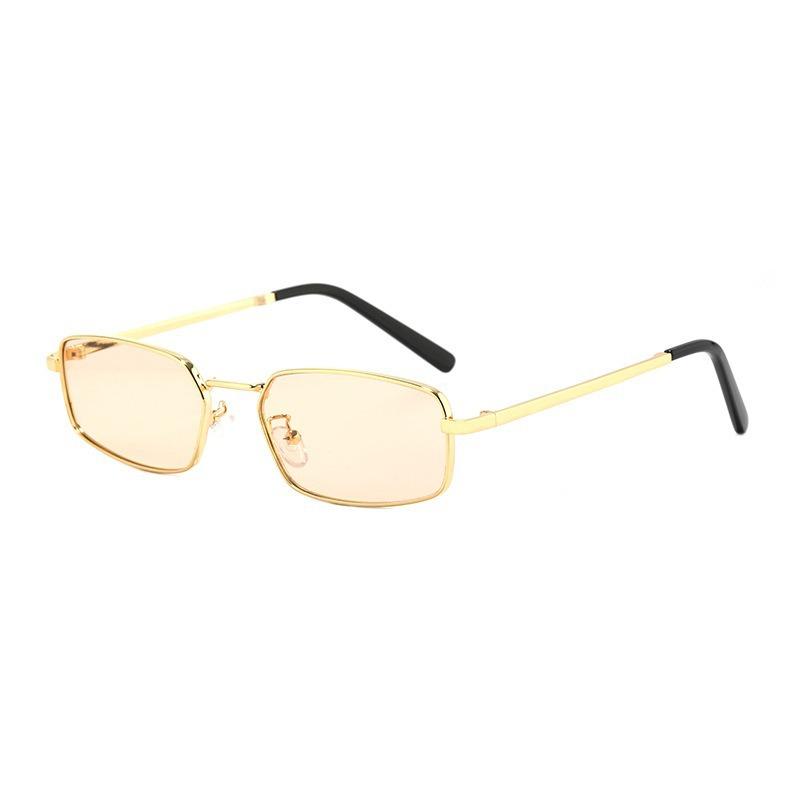 JYL TS Halara retro narrow square sunglasses, street cool shades, handsome face slim UV eyewear