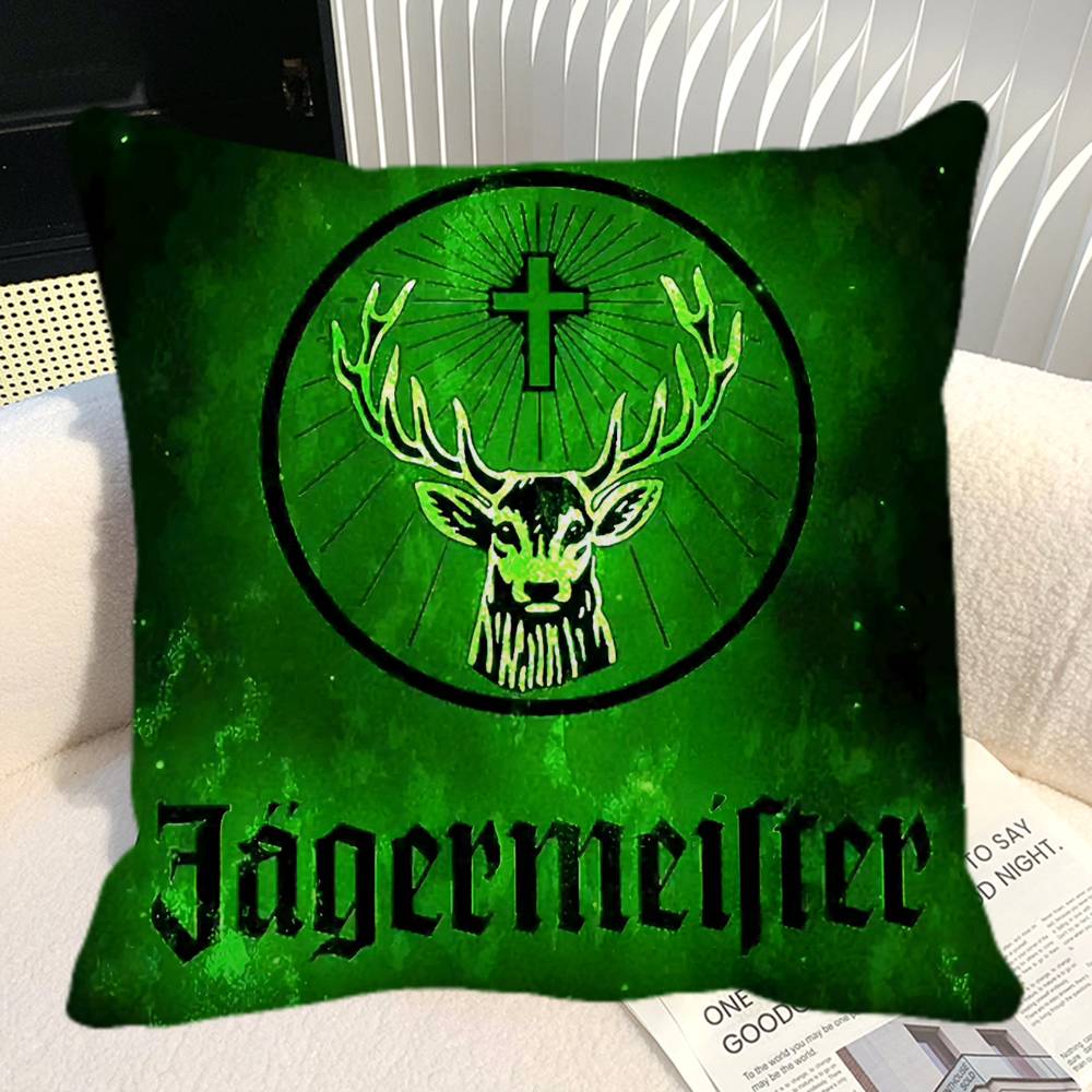 Alcohol Jjagermeister Pillow Case Square Pillow Bedroom Sofa Leisure Comfort Cushion Car Home Decoration