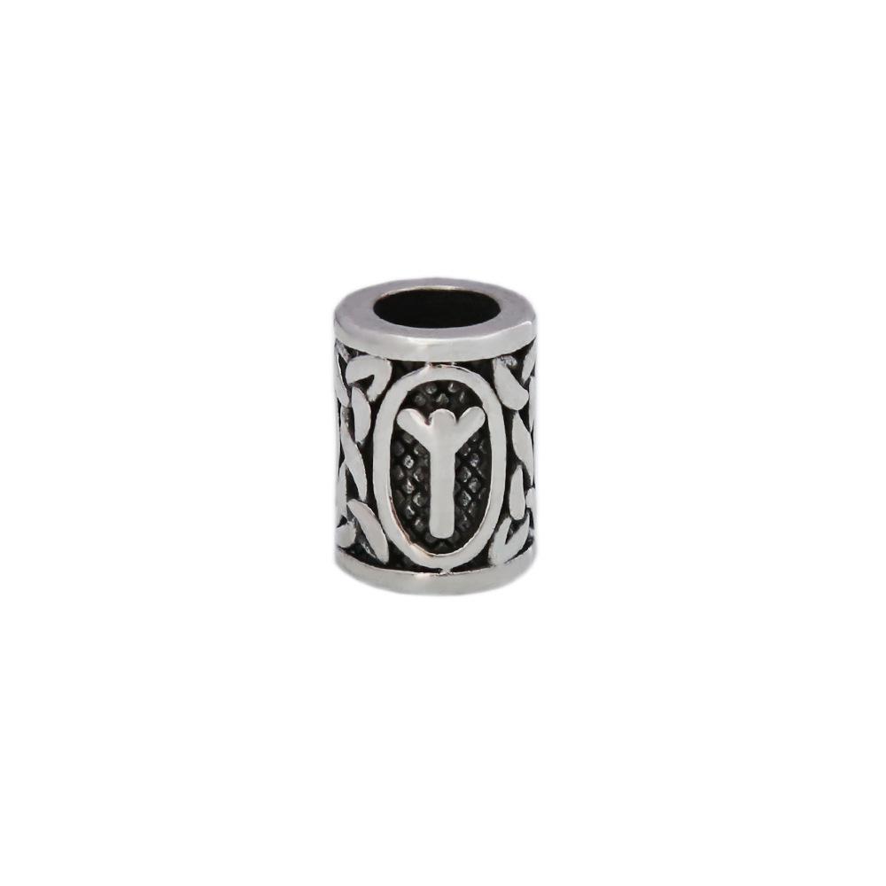Retro Viking Rune Stainless Steel Beads - Non-Fading Titanium Accessory