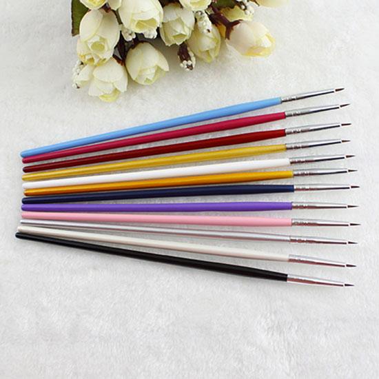 Умный 12шт дизайн ногтей дизайнерская ручка карандаш кисть живопись точечный акриловый инструмент