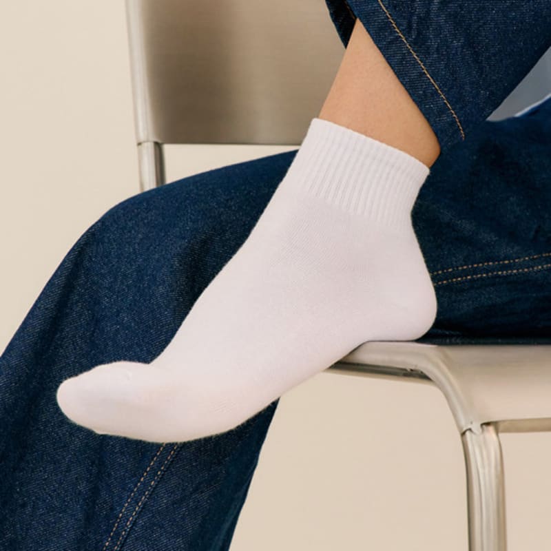 MARUN5 [5SET] Generous pastel plain ankle socks, 5-pack set