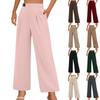 Женские однотонные модные брюки с высокой талией в деловом стиле, повседневные, прямые, широкие, с карманами