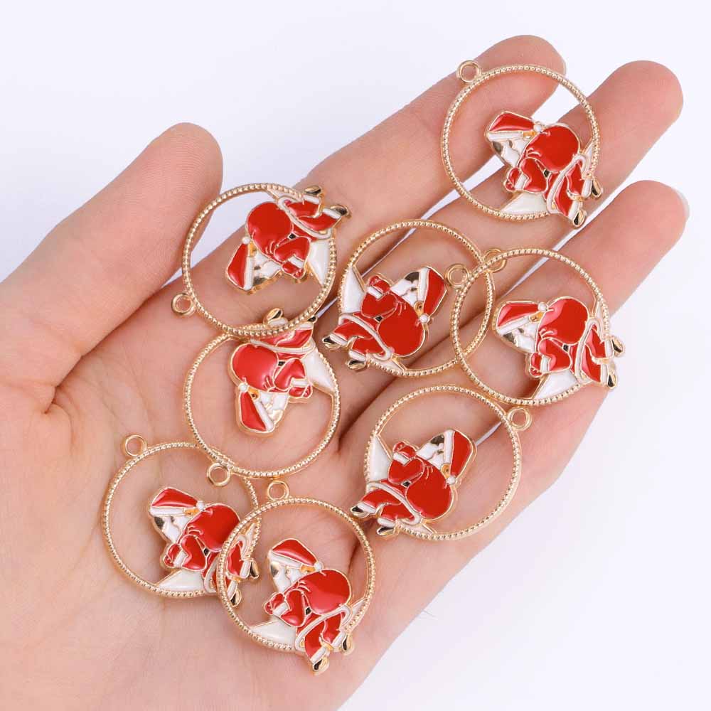 10Pcs Shiny Snowflake Charms Jewelry Making Women's Zircon Necklace Earrings Party Gift Festival Clavicle Chain Jewelry Pendant