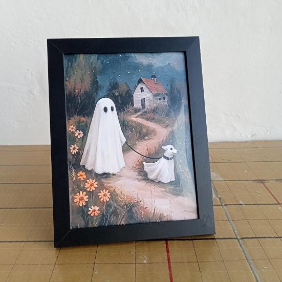 Framed Ghost Picture Ghost Wall Art Decoration Creepy Gothic Picture