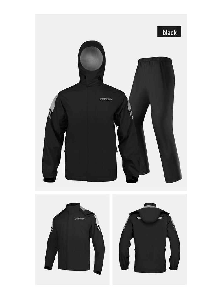 Motorcycle Riding Raincoat Set: Waterproof Outdoor Suit with Shoe Covers