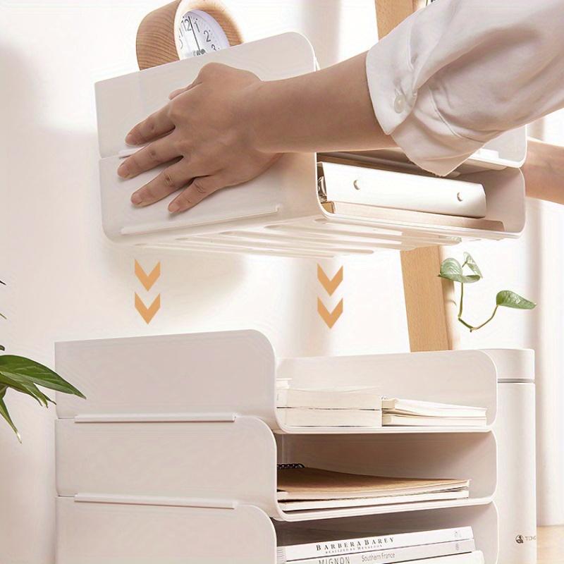 1 шт. Настольный органайзер для файлов, штабелируемый, настольный лоток для писем, штабелируемый настольный органайзер, многополочный офисный настольный органайзер для файлов