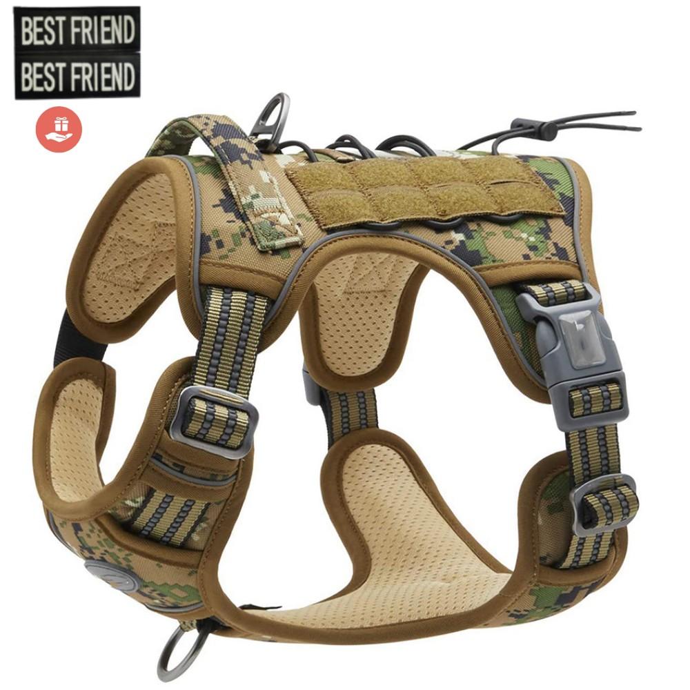 Регулируемая тактическая шлейка для собак, рабочая шлейка для домашних животных, военная служба, светоотражающий комплект шлейки для собак для маленьких, средних и больших собак