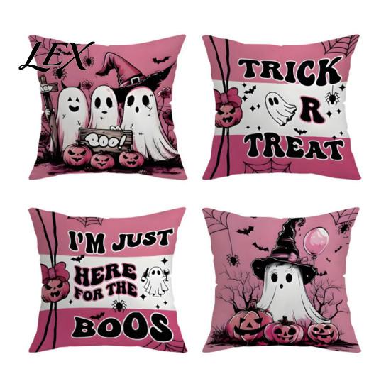 Universal Sofa Cushion Protectors Halloween Ghost Cover, Spooky Skull Throw Pillow 18x18 Cute Print Home Textiles Inch Case for Living Room