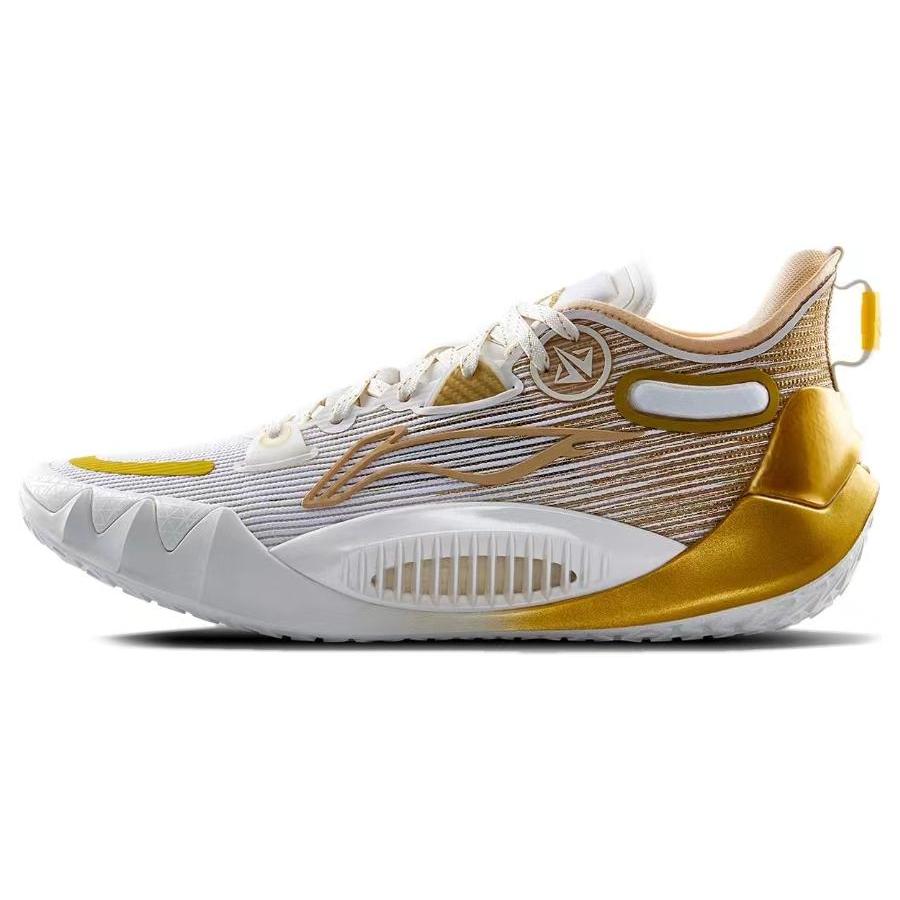 Li Ning JB1 Баскетбольные кроссовки Мужские Низкие Белый Золотой ABAS051-47