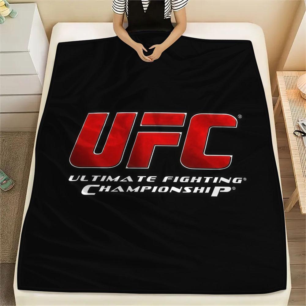 UFC Printed Flannel Blanket, soft throw for bedroom sofa, washable, Christmas present, great gift.