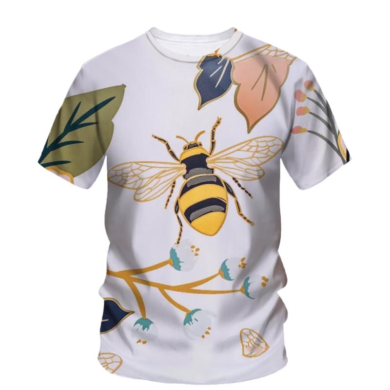 3d Printed Bee Print Summer Men'S T-Shirt Hip Hop Trend Neutral Fashion Animal Short Sleeve Quality Loose O Handsome Top