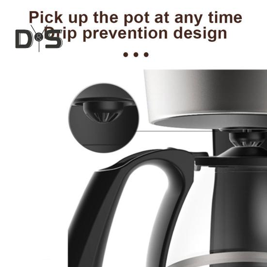 Портативная кофемашина большой емкости с функцией защиты от капель и автовыключения, простая в очистке, многоразовый фильтр, кофемашина, кухонные принадлежности