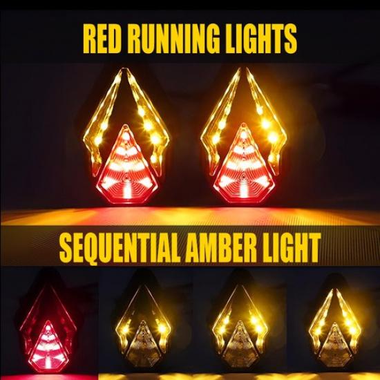 2PCS Motorcycle Led Turn Signal Indicator Amber Lights Lamp Universal Sequential