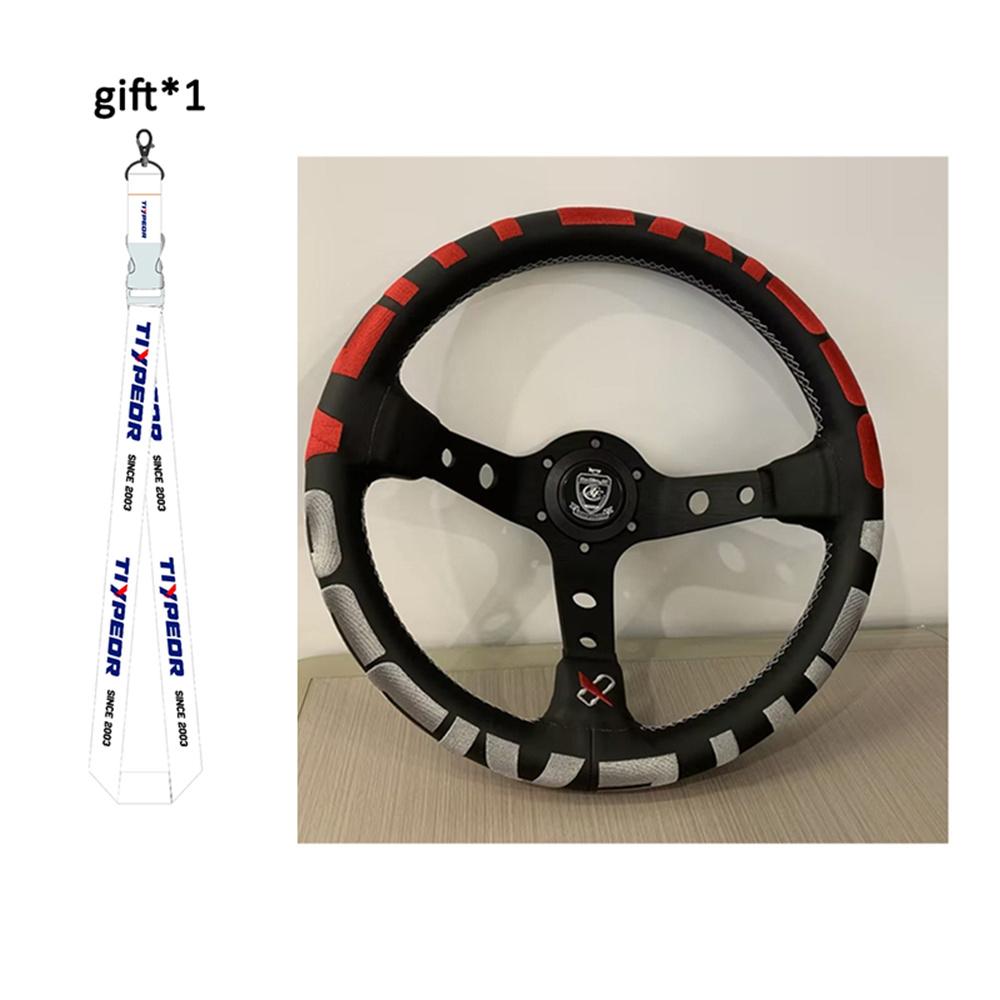 VERTEX 1996 13Inch Automobile Repacking Racing Steering wheel 6 Bolt Leather Alloy Drift Racing Steering Wheel with Horn Button