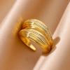 Винтажные текстурированные кольца в стиле хип-хоп в стиле панк для женщин, кольцо из нержавеющей стали золотого цвета, обручальное кольцо для пары, эстетическое ювелирное изделие, подарок anillos mujer