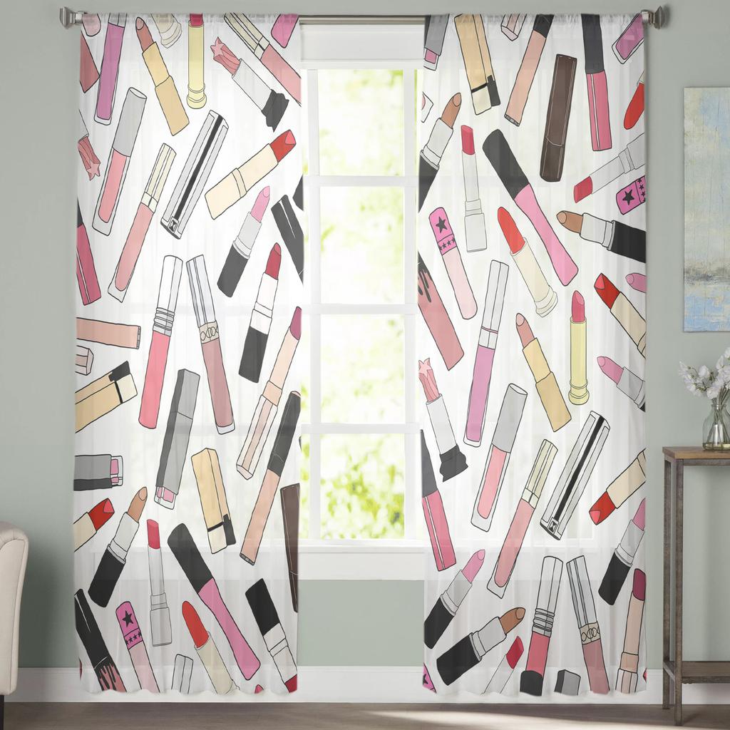 Косметическая помада Тюль Шторы для украшения гостиной Современные вуали Шифон Шторы Спальня Прозрачные шторы