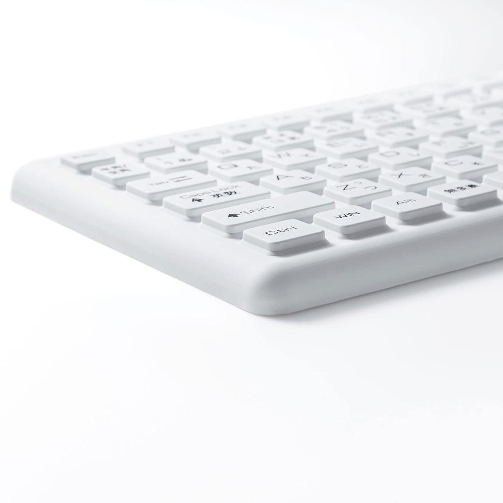 Sanwa Supply SKB-BS7W Keyboard, White, Wired USB Connection, Waterproof and Dustproof