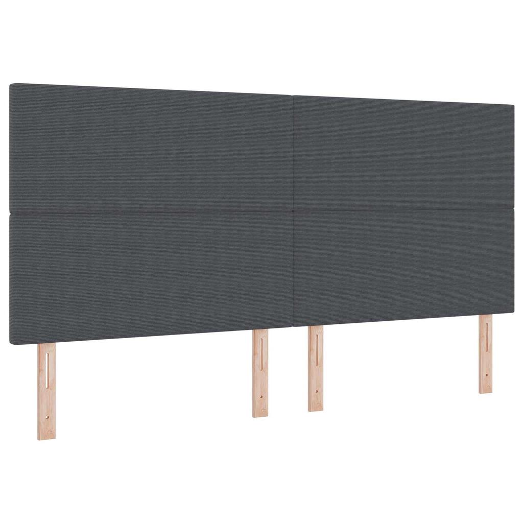 LED Headboard with LED Light Strips Dark Grey 200 cm Cord Fabric