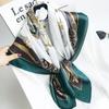 Scarf with print, women' synthetic silk, gift scarf, 70x70
