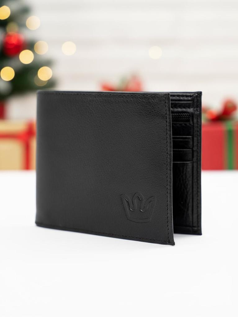 Jigga Wear Simple Crown Leather Black Wallet