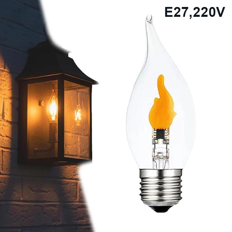 Flickering Flame Light Bulbs E12/E14/E27 Led Flickering Flame Decoration Light Bulbs More Realistic Fire Effect Candelabra Base