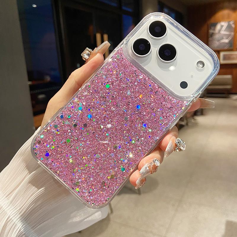 Роскошный прозрачный чехол для телефона с блестками и пайетками для IPhone 17 Air 16 15 14 13 12 Pro Max Прозрачная эпоксидная силиконовая задняя крышка Capa