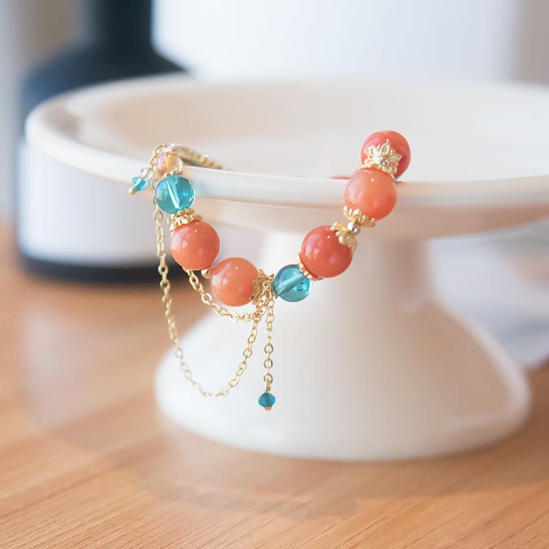 Браслет с кисточкой из стеклянных бусин, роскошный, с высоким чувством стиля, новый тренд 2025, кристальный браслет, модные темпераментные украшения