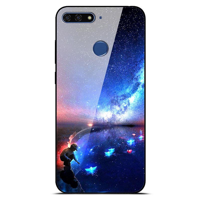 Honor 7C Case Tempered Glass Back Cover For Huawei Honor 7C AUM-L41 Case Honor 7A Pro Soft Bumper On Honor 7 C Honor 7A Case