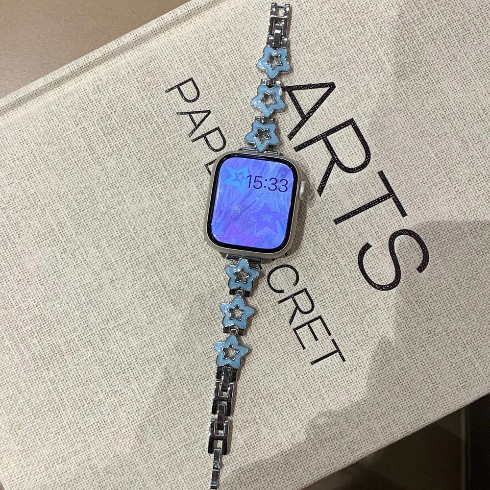Роскошный браслет из нержавеющей стали для Apple Watch Ultra 49 мм 10 46 мм 42 Цепочка Браслет для IWatch 9 8 7 6 SE 45 мм 41 40 44 Женский ремешок