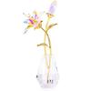 Kertari Artificial Lily a Popular Christmas and Birthday Gift for and K9 Crystal Lily Artificial Glass Decorative Ornament Flowers, Mothers, Wives,