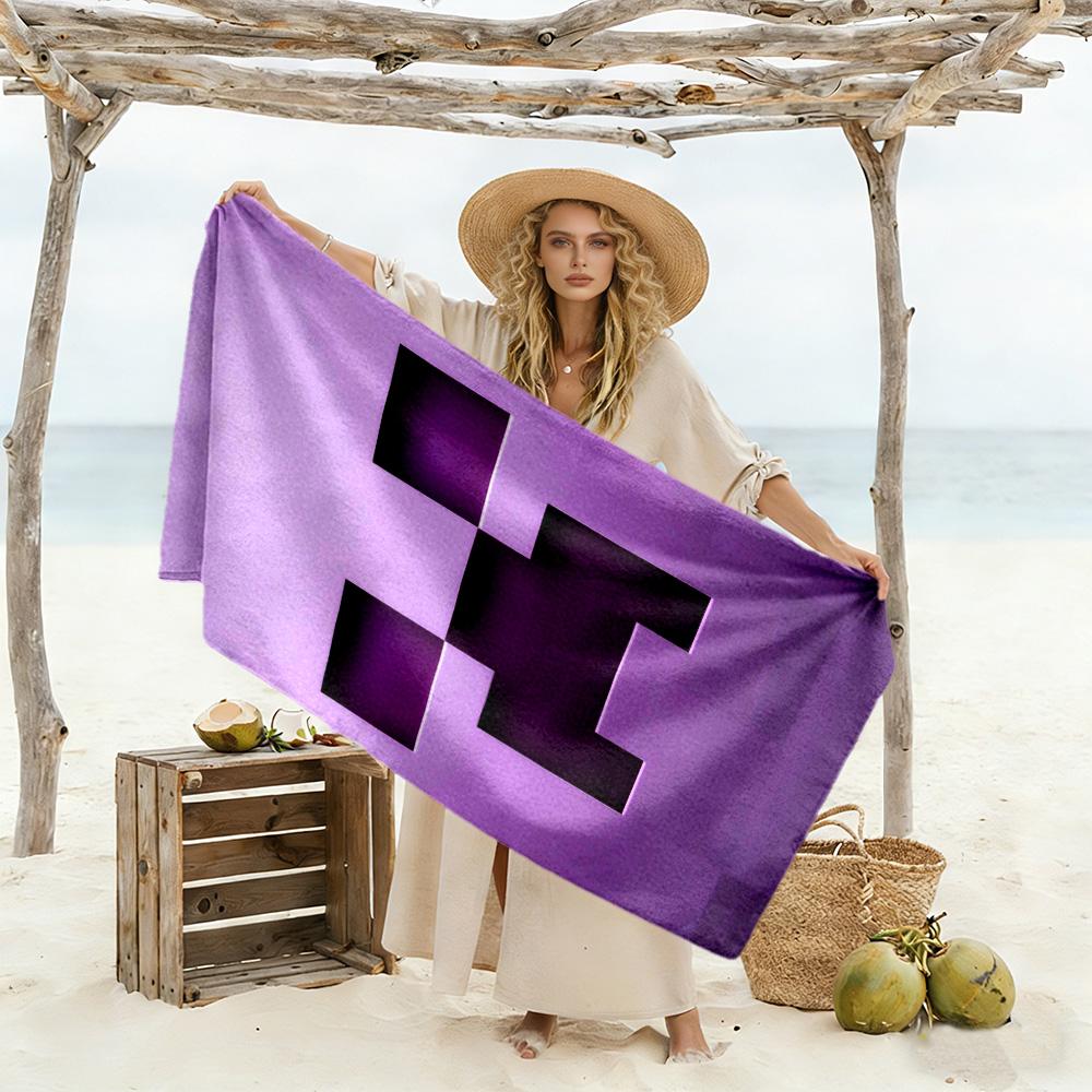 Minecraft Beach Towel High Absorbency & Quick-Dry Comfortable Lightweight Suitable for Swimming, Gym, Camping, Yoga Vacation