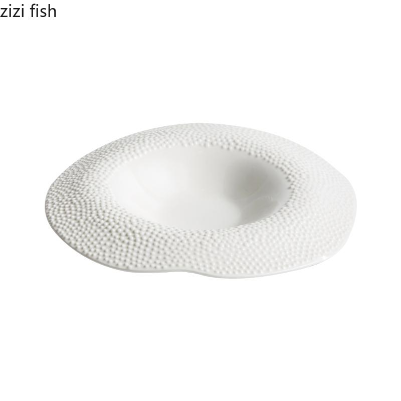 Креативная керамическая обеденная тарелка, тарелка для стейка, домашняя обстановка, посуда неправильной формы, десертные подносы, креативная посуда, тарелки для пасты