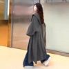Ленивый длинный вязаный кардиган с капюшоном для женской осенней одежды, свитер выше колена, длинное пальто для женщин