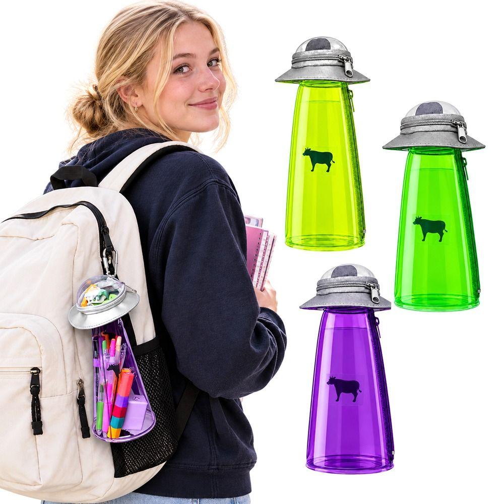 Alien Charm Transparent Pencil Case Zipper Closure Zipper Pen Case Stationery Storage