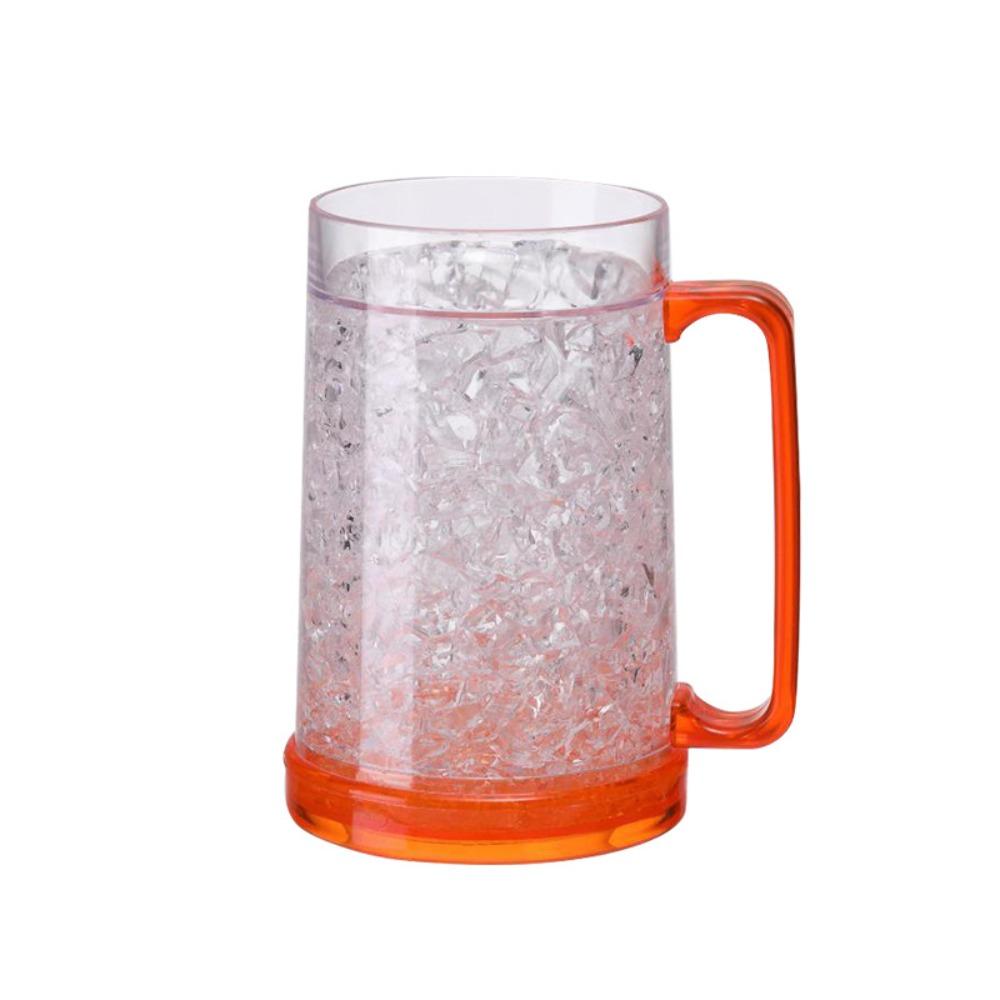 Double Wall Structure Double Wall Beer Mug Clear Transparent Body Beverage Cup Outdoor Parties